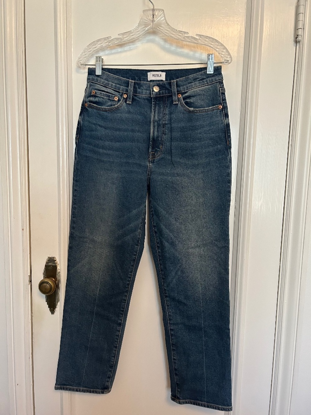 Pistola Straight Leg High Rise Ankle Jeans